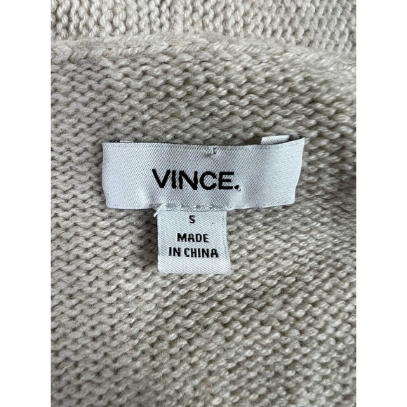 Vince Cardigan Sweater Womens Small Beige Wool Cashmere Shawl Collar Pocket - Picture 5 of 9